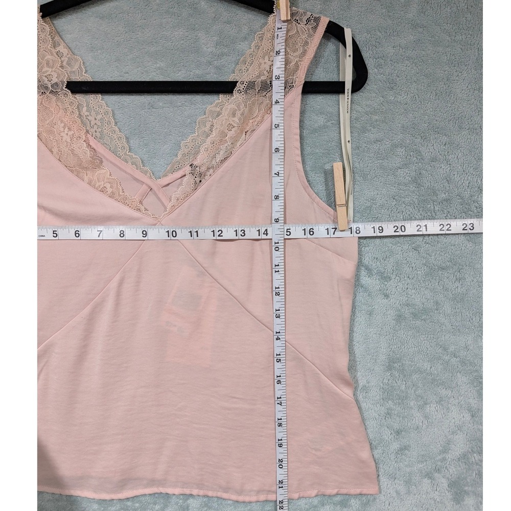 Scotch & Soda Pink Lace Trim V-Neck Camisole Coquette Fairy Ballet Tank Top S - Picture 11 of 12